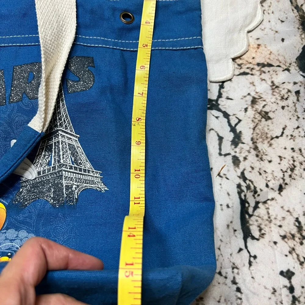 Disney‎ Blue Tote Bag With Eiffel Tower Paris Blue